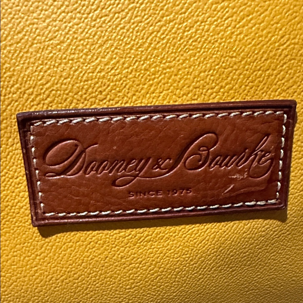 Dooney & Bourke Mustard Yellow Tote with Brown Accents - Picture 2 of 11
